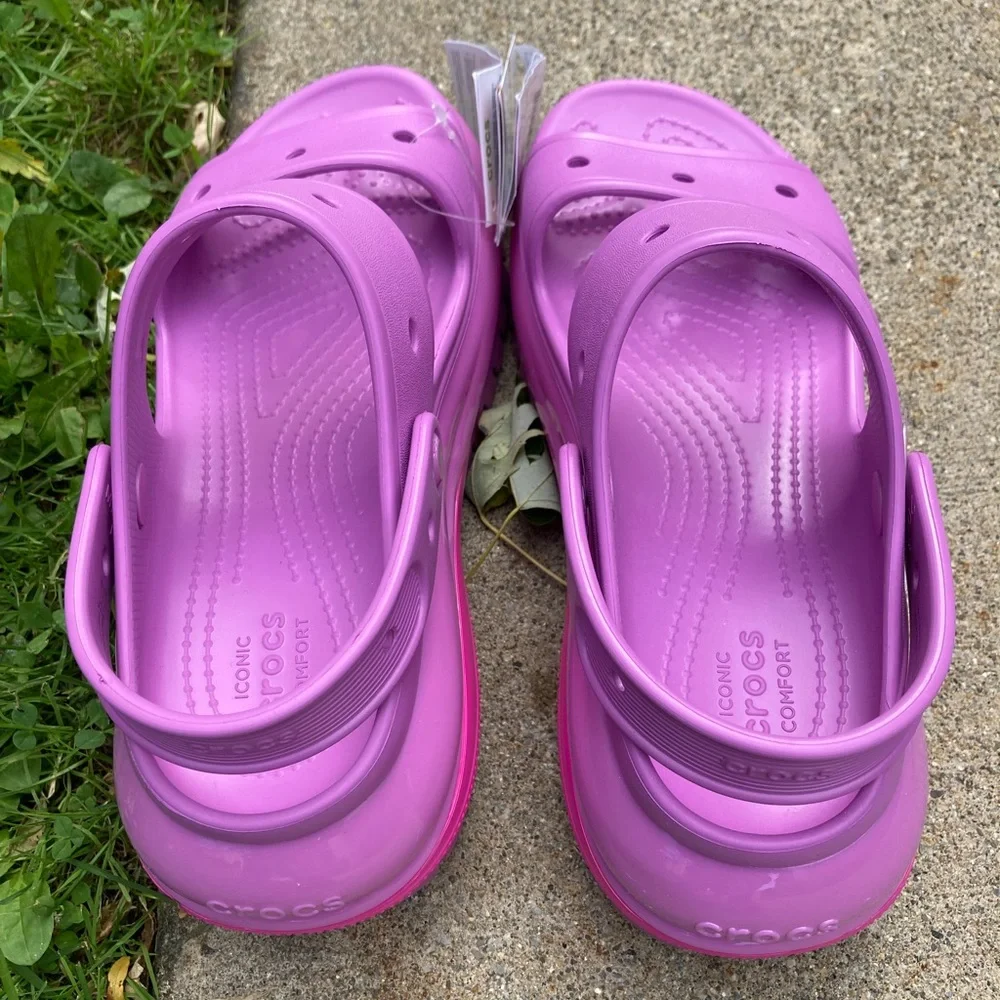 Crocs Mega Crush Platform Sandal Bubble Purple Pink NEW WITH TAGS